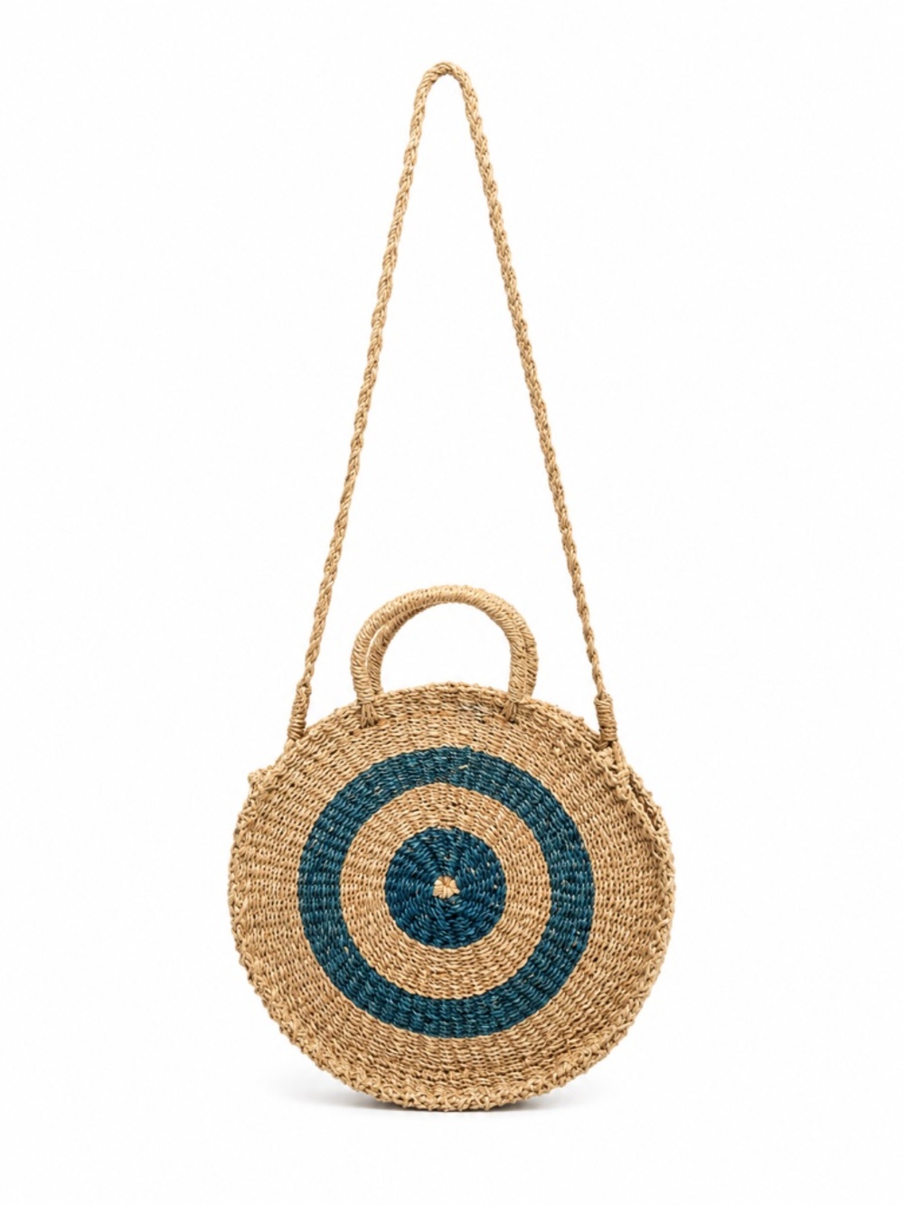 Tropiko by Kultura Abaca Round Straw Crossbody Bag Blue Target Design